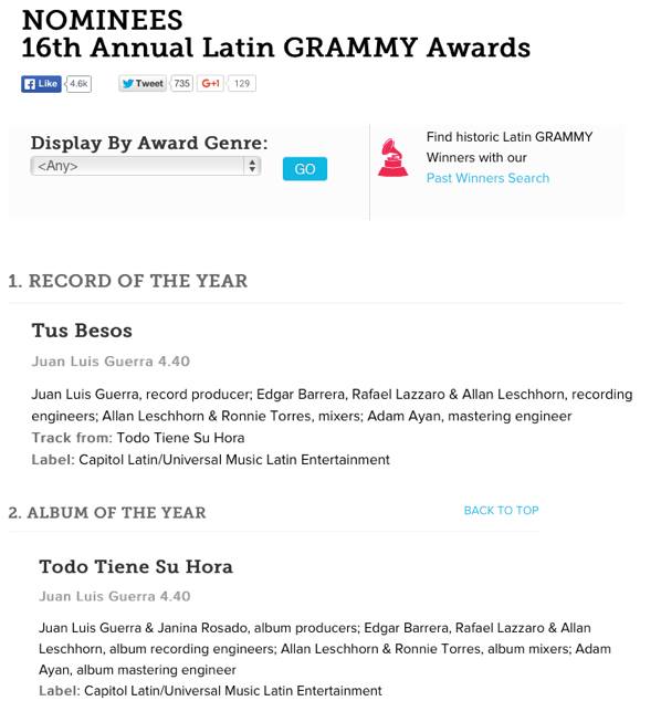 Adam Ayan is nominated for two Latin Grammy Awards!