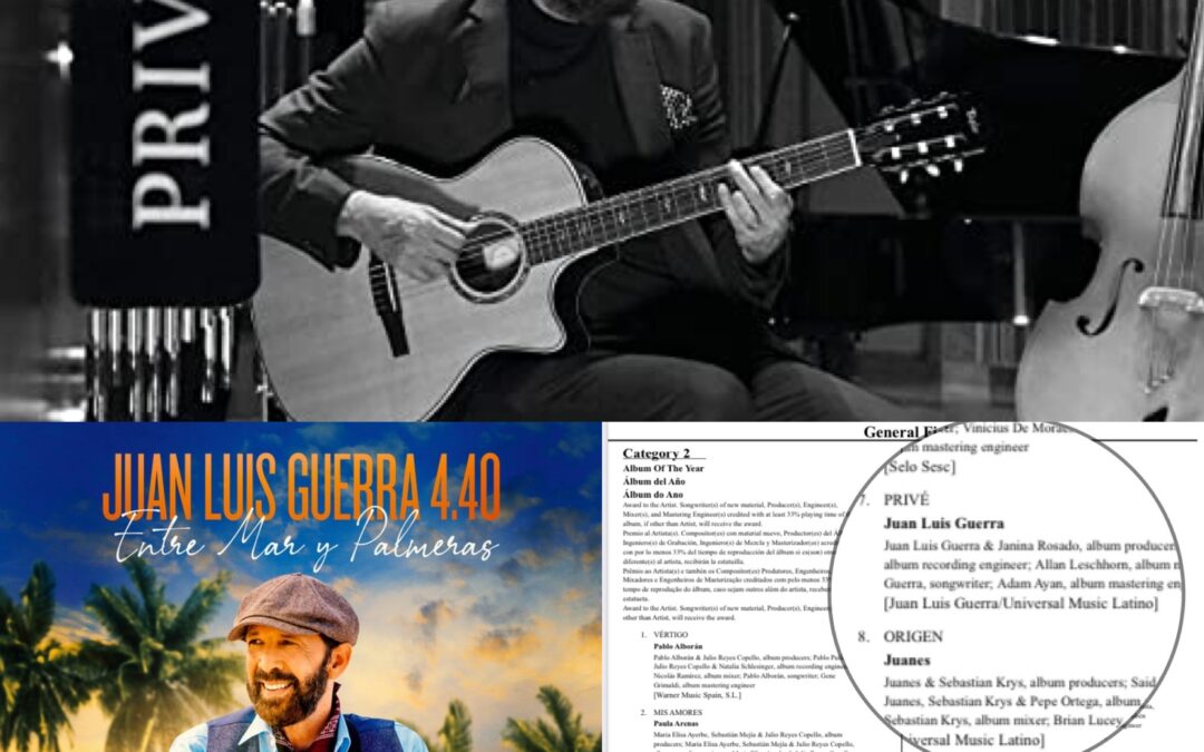 Adam Ayan nominated for a Latin Grammy with Juan Luis Guerra 4.40 for the 22nd Annual Latin Grammy Awards.